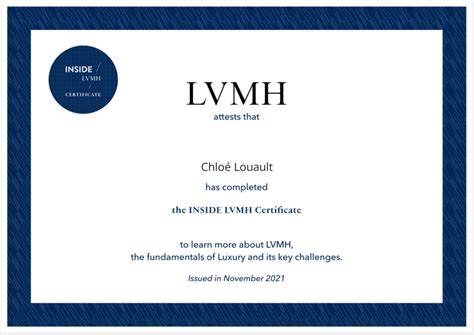After eight weeks, the participating students who have successfully completed the four modules on offer will receive a personalised certificate, . . Inside lvmh certificate answers